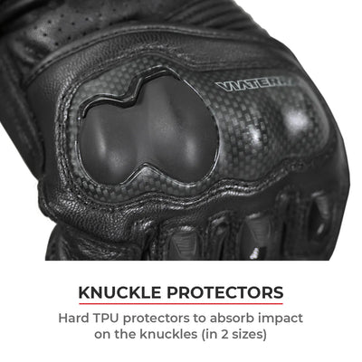 ViaTerra grid – full gauntlet motorcycle riding gloves have knuckle protectors