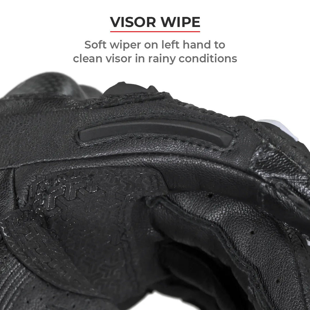 Color_Common ViaTerra grid – full gauntlet motorcycle riding gloves have visor wipe