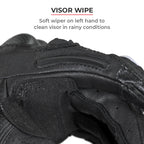 Color_Common ViaTerra grid – full gauntlet motorcycle riding gloves have visor wipe