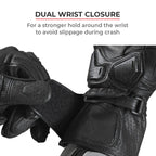 Color_Common ViaTerra grid – full gauntlet motorcycle riding gloves have dual wrist closure