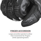 Color_Common ViaTerra grid – full gauntlet motorcycle riding gloves have finger accordion