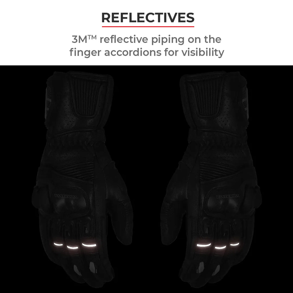 Color_Common ViaTerra grid – full gauntlet motorcycle riding gloves have reflectives