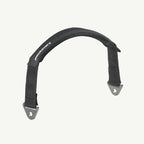 color_black A black padded neck strap with silver metal hardware, featuring the brand name 'peckovery' printed in white on the padded section, set against a solid off-white background.
