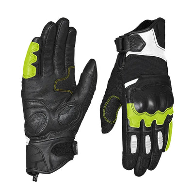 ViaTerra holeshot – short motorcycle riding gloves for men (green)