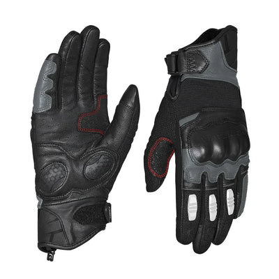 ViaTerra holeshot – short motorcycle riding gloves for men (grey)