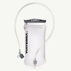 VIATERRA HYDRAPAK ELITE 2L BLADDER  A 2-liter Viaterra water bladder in white with a black top cap and clear drinking tube, shown against a light off-white background.