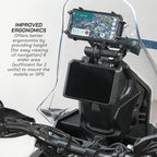 KTM Adventure 390 GEN 2 Mobile Mount Motorcycle handlebar with a mounted smartphone holder displaying navigation on a white background.