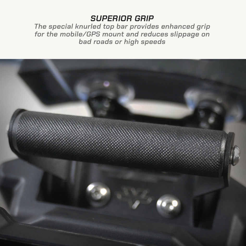 KTM Adventure 390 GEN 2 Mobile Mount Knurled top bar for mobile/GPS mount with text on superior grip