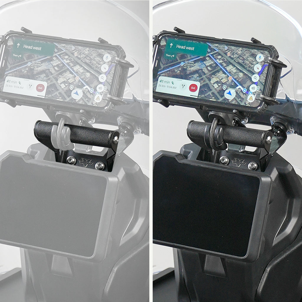 KTM Adventure 250 GEN 2 Mobile Mount Phone mount on a motorcycle with a clear background