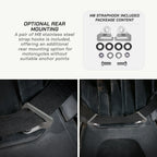 LFA Enduro Saddle Bag Motorcycle strap hook system with mounting options and included hardware.