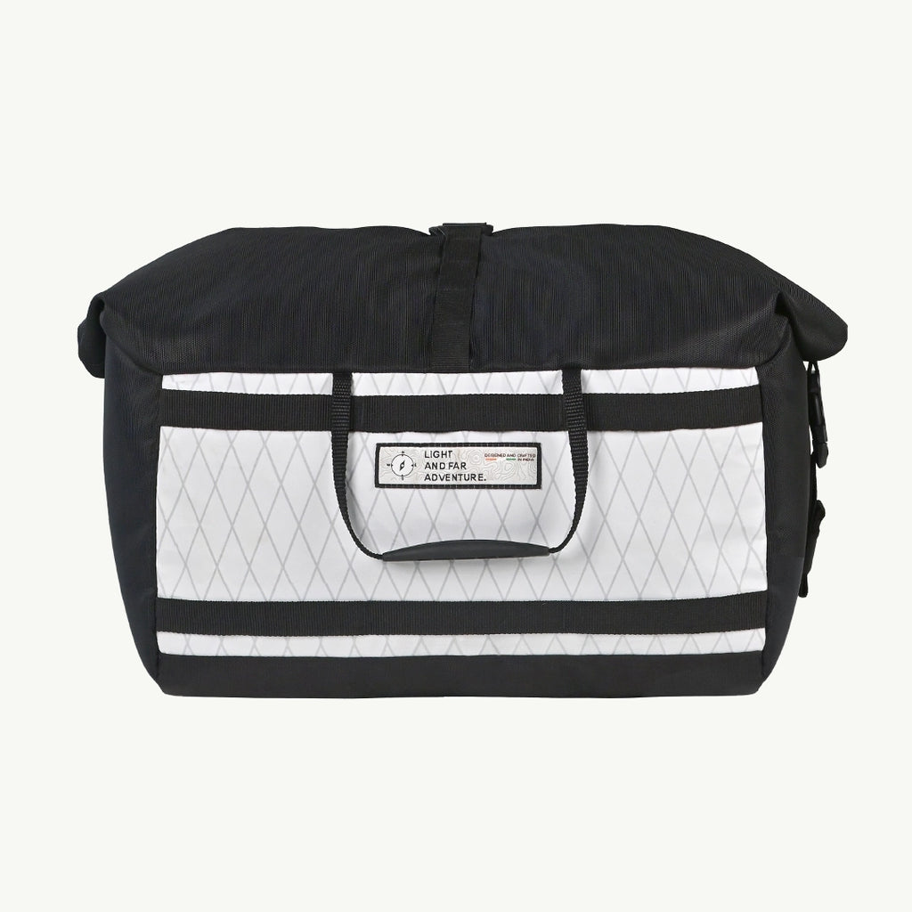 ViaTerra LFA - Tailbag Black and white bag with a visible brand label on a light gray background