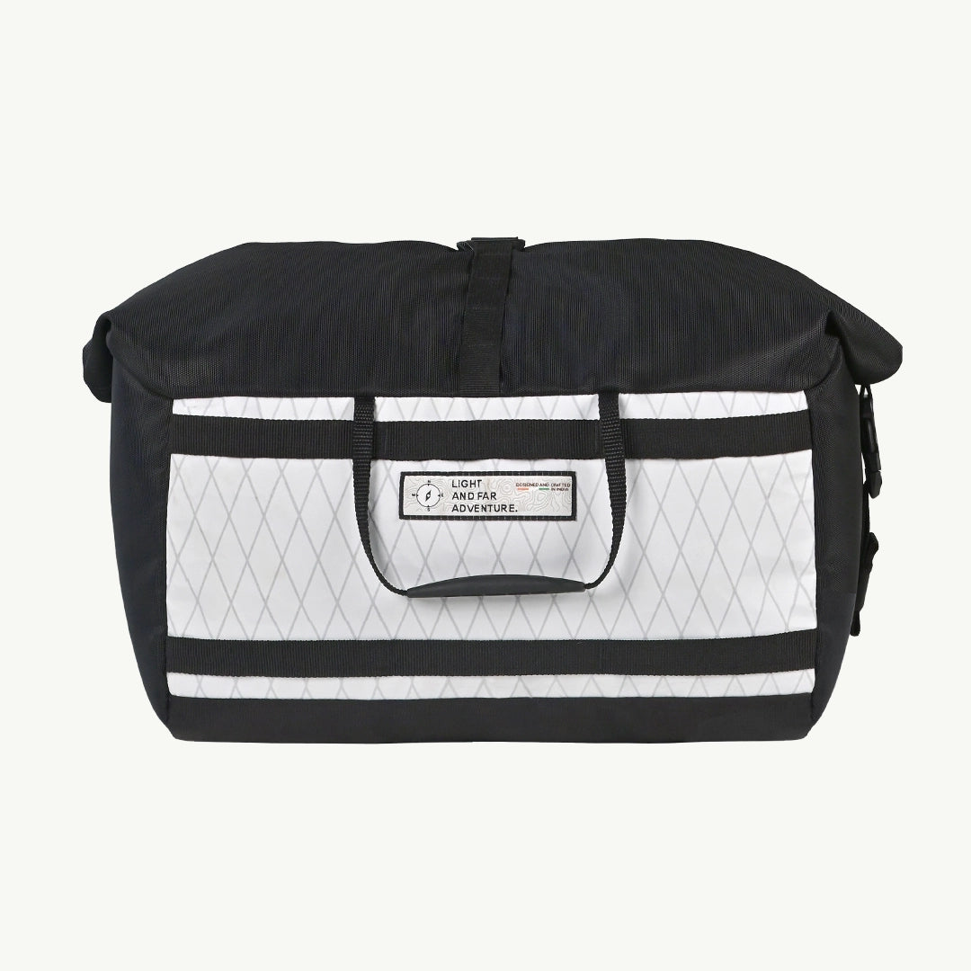 ViaTerra LFA - Tailbag Black and white bag with a visible brand label on a light gray background