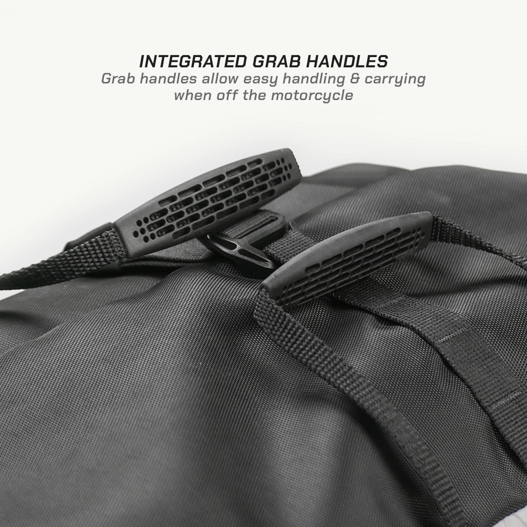 ViaTerra LFA - Tailbag Black motorcycle luggage with integrated grab handles on a white background