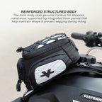 LFA - Tank Bag - Enduro Motorcycle saddlebag with reinforced structured body and Cordura material on a motorcycle.