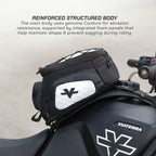 LFA - Tank Bag - XC Motorcycle saddlebag with Reinforced Structured Body feature on a motorcycle, featuring the Viaterra brand.