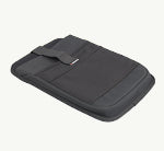 Laptop Sleeve - 1 No. A black fabric sleeve or pouch with a small black-and-white logo tab on the front, photographed on a plain white background.