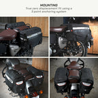 color_common ViaTerra saddlebags true zero displacement fit using a 3 point anchoring system