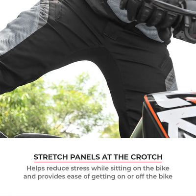ViaTerra miller – street mesh riding pants with liners have stretch panels at the crotch