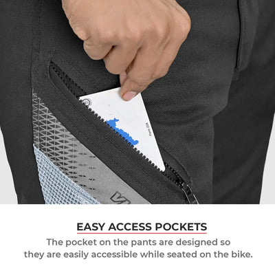 ViaTerra miller – street mesh riding pants with liners have easy access pockets