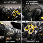color_common Motorcycle gloves with various protective features highlighted.