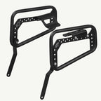 Saddlebag Rack - Royal Enfield BEAR 650 Two black metal side护板 on a white background