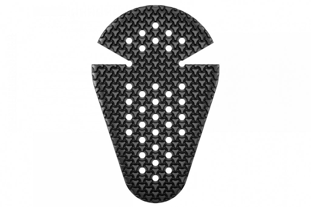 Black adhesive patch with textured surface on a white background