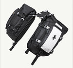 Saddlebag - 1 No. Black tactical pouches on a white background
