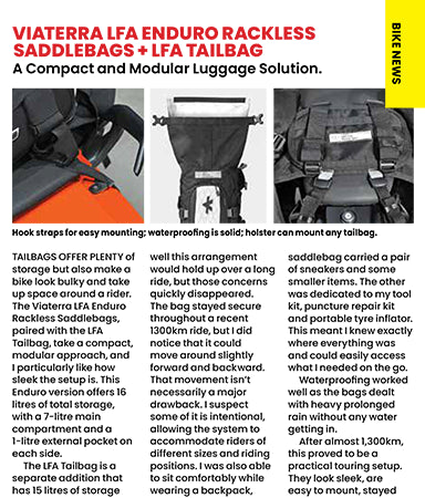 Autocar India Reviews the ViaTerra LFA Enduro Rackless Saddlebags + LFA Tailbag: Compact, Modular, and Tour-Ready
