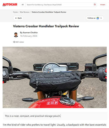 Autocar Reviews ViaTerra Crossbar Handlebar Trailpack