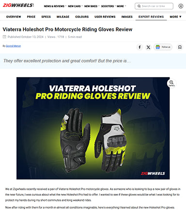 ZigWheels Reviews ViaTerra Holeshot Pro Riding Gloves