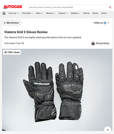 Autocar Reviews ViaTerra Grid 3 Riding Gloves
