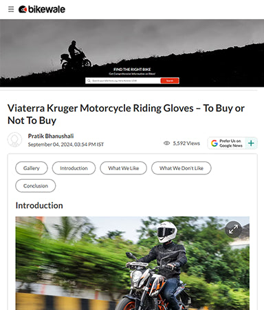 BikeWale Verdict: ViaTerra Kruger Riding Gloves