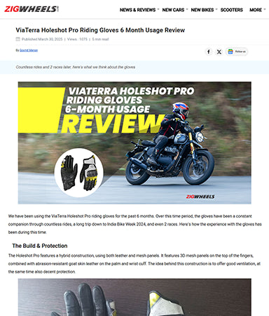 ZigWheels Reviews ViaTerra Holeshot Pro Gloves
