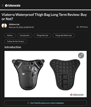 BikeWale reviews ViaTerra Waterproof Thigh Bag