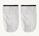 Seam Sealed Inner Liner - 1 set (2 nos.) Two white socks with black accents on a white background