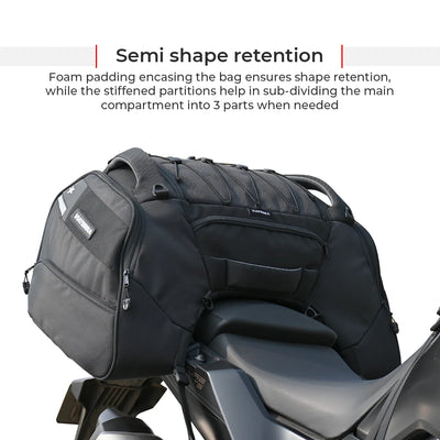 ViaTerra Claw Pro - Motorcycle Tail Bag with semi shape retention