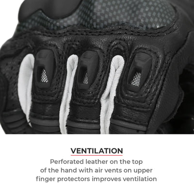 ViaTerra shifter – short motorcycle leather riding gloves that have ventilation