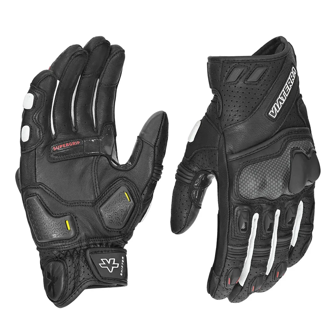 SHIFTER SHORT MOTORCYCLE LEATHER RIDING GLOVES ViaTerra Gear