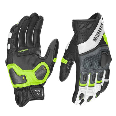 ViaTerra shifter – short motorcycle leather riding gloves-green