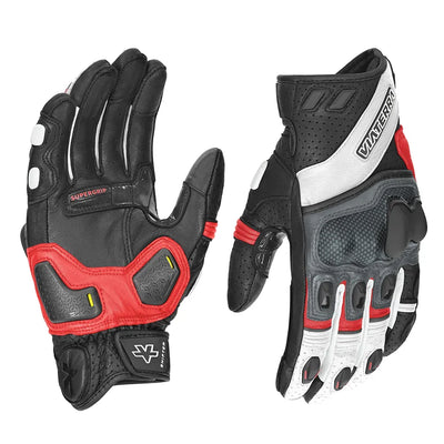 ViaTerra shifter – short motorcycle leather riding gloves -red