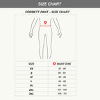 color_common Size chart for Corbett Pant with waist measurement in centimeters