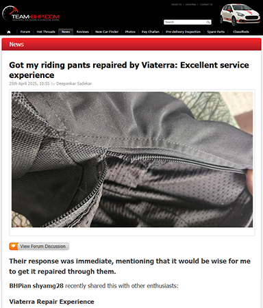 Team-BHP Reviews Viaterra Spencer Pants Repair Experience