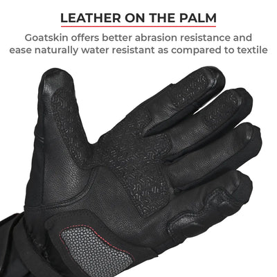 ViaTerra tundra – waterproof/ winter motorcycle riding gloves have leather on the plam