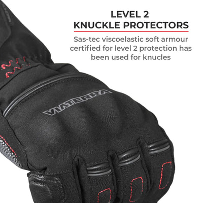 ViaTerra tundra – waterproof/ winter motorcycle riding gloves have level 2 knuckle protectors