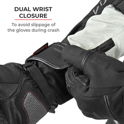 ViaTerra tundra – waterproof/ winter motorcycle riding gloves have dual wrist closure