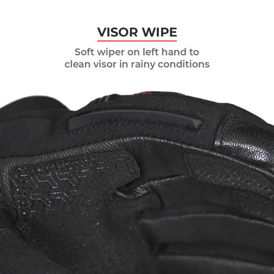 ViaTerra tundra – waterproof/ winter motorcycle riding gloves have visor wipe
