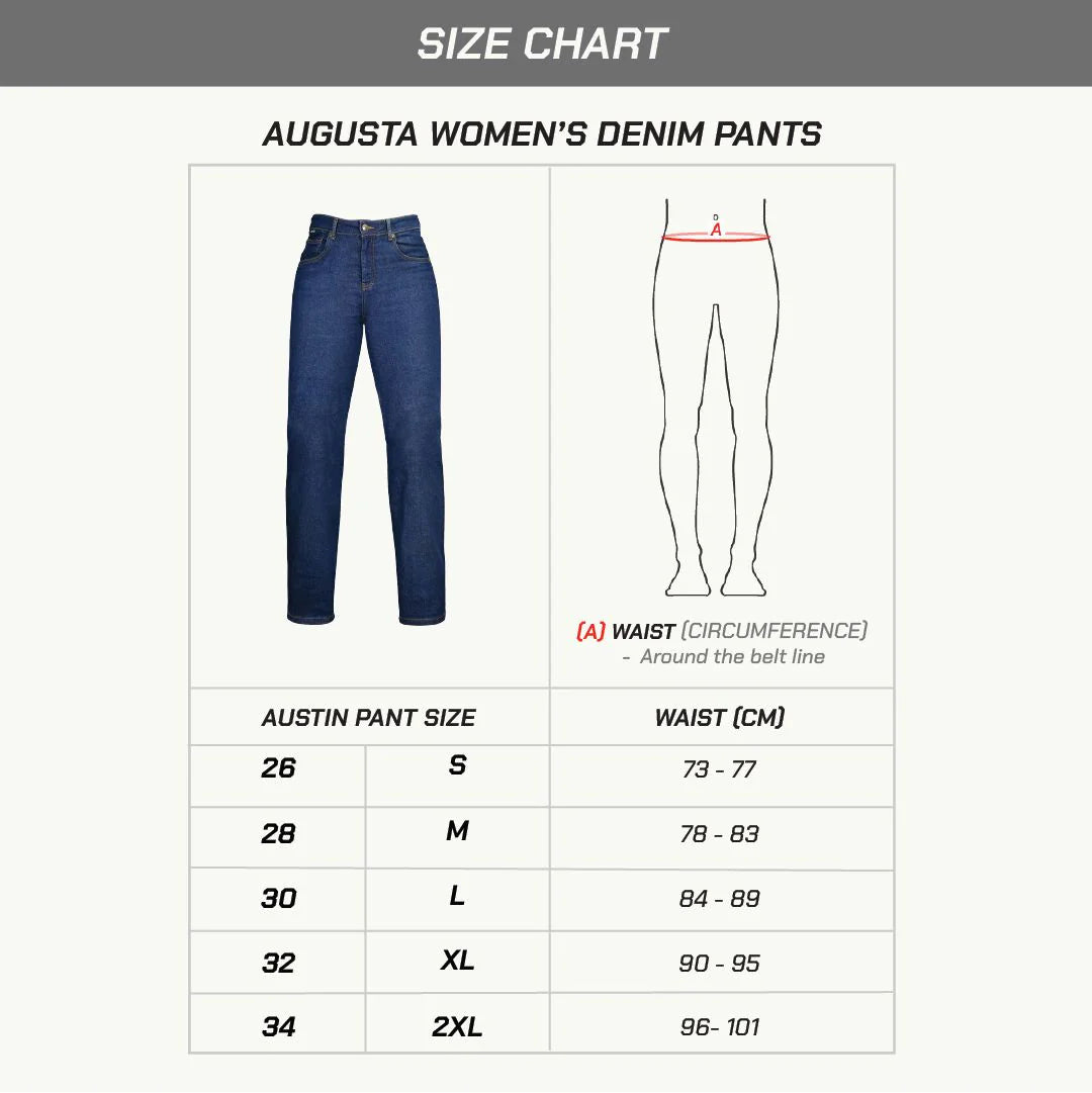 color_common ViaTerra augusta – daily riding jeans for women size chart