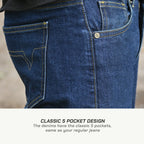 color_common ViaTerra austin – daily riding jeans for men have a classic 5 pocket design