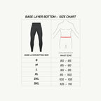 color_common B100 BASE LAYER BOTTOM - Size Chart