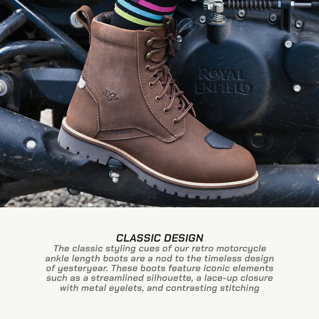 color_brown ViaTerra bronson - retro motorcycle riding boots for men (brown) have classic design